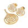 18k gold plated set pendant earrings xuping